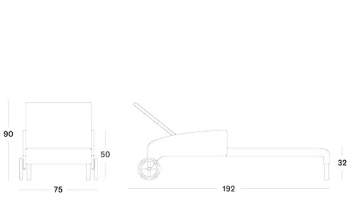 Safi sunlounger with arms