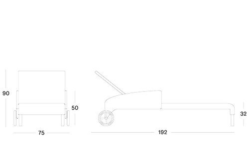 Dovile sunlounger with arms