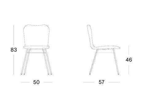 Lena dining chair steel A base 