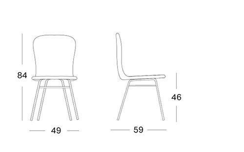 Yann dining chair steel A base