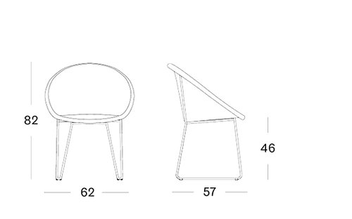 Joe dining chair sled base 