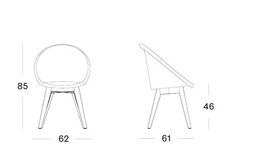 Jack dining chair oak base