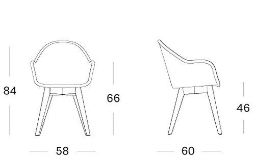 Avril HB dining chair oak base