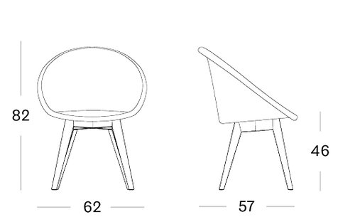 Joe dining chair oak base