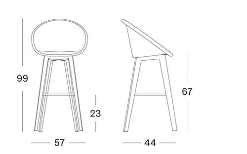 Joe counter stool oak base