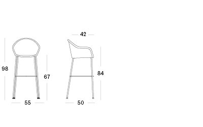 Avril counter stool steel A base